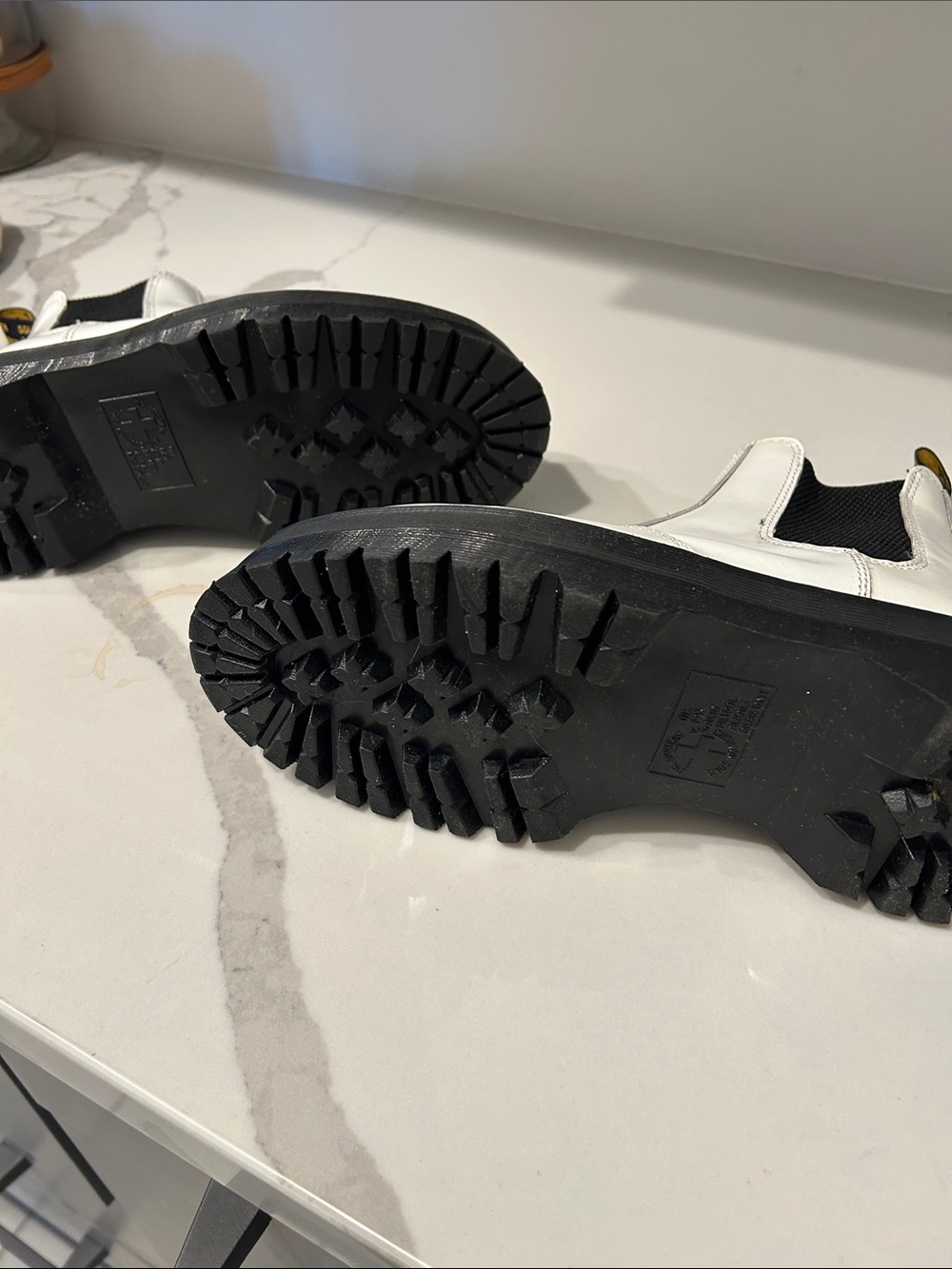 Dr. Martens White & Black Chelsea Lug Sole Ankle Boots - Picture 5 of 5
